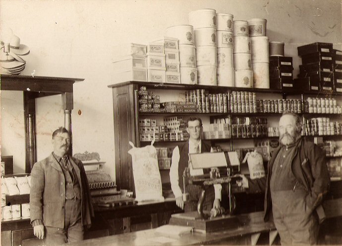 Inside of J. C. Hampton Grocery, 1903