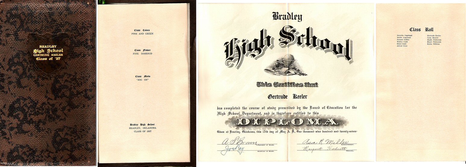 Gertrude Keeler's Diploma, Class of 1927