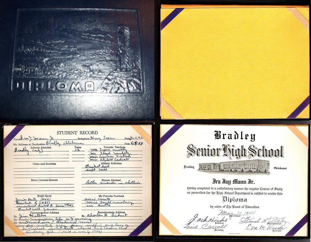 Ira J Mann's Diploma, Class of 1944