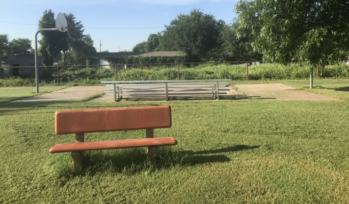 Bradley Park, basketball court and bleachers